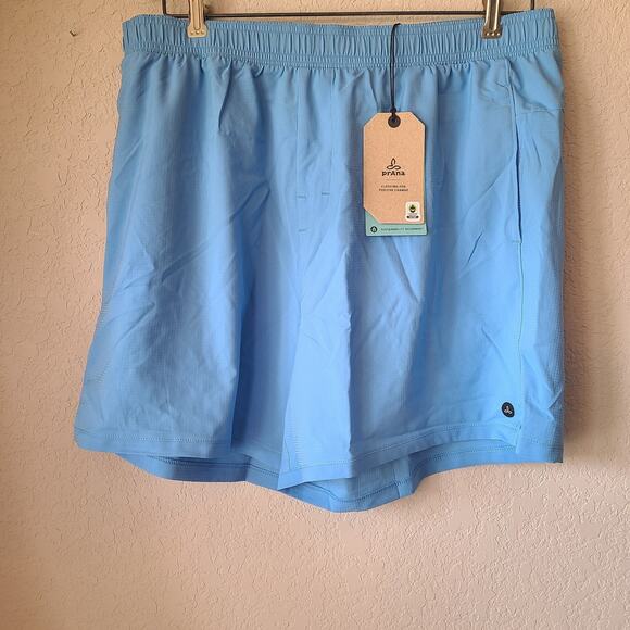 prAna Mens Peak to Pavement Shorts Blue‎ XL Athletic lightweight Recycled Run - Picture 1 of 5
